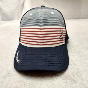 Pinehurst Golf Hat Cap Trucker One Size Mens Blue Striped Mesh Back Polyester